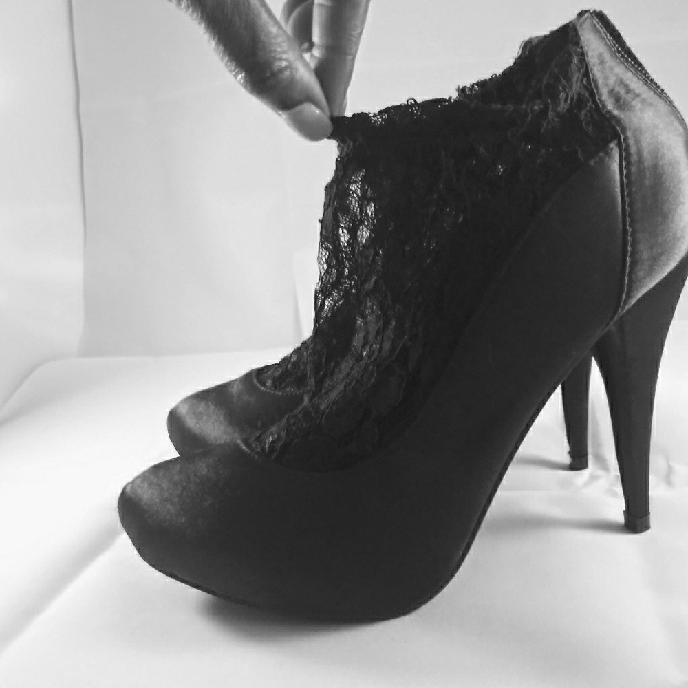 Lace and Satin Pumps